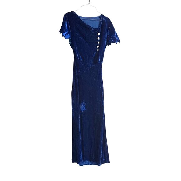 1930s Openhym's Debuvel Transparent Velvet Dress — Art Deco Silk Velvet Gown - Picture 10 of 16